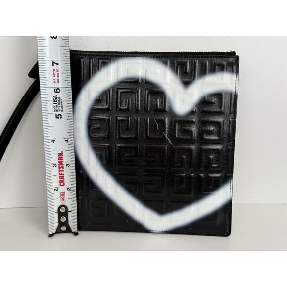 Givenchy Monogram-Embossed Heart-Print Clutch Bag – Black/White - Picture 6 of 9